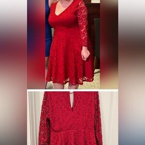 FINAL PRICE🔥Torrid Lace red ❤️dress size (1) length 40”/pTp24 but has stretch